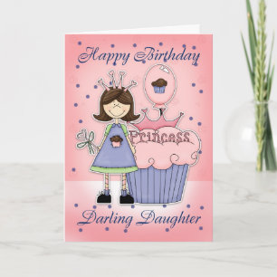 Tarjeta de cumpleaños para la hija - Princesa de t