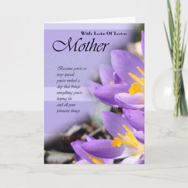 Tarjeta de cumpleaños para la madre, tarjeta madre (Anverso)