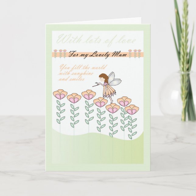 Tarjeta de cumpleaños para la Mamá, con hijaita y  (Anverso)