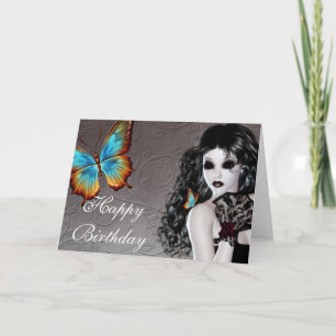 Tarjeta de cumpleaños para la mujer del Gótico Fan