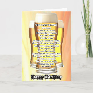 Tarjeta de cumpleaños para la oración del muchacho