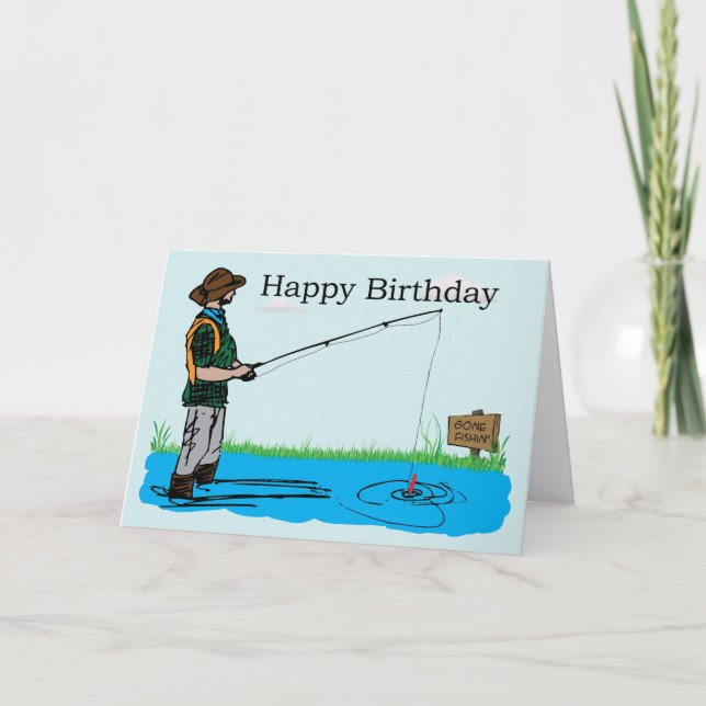 Tarjeta de cumpleaños para la pesca con gota (Anverso)