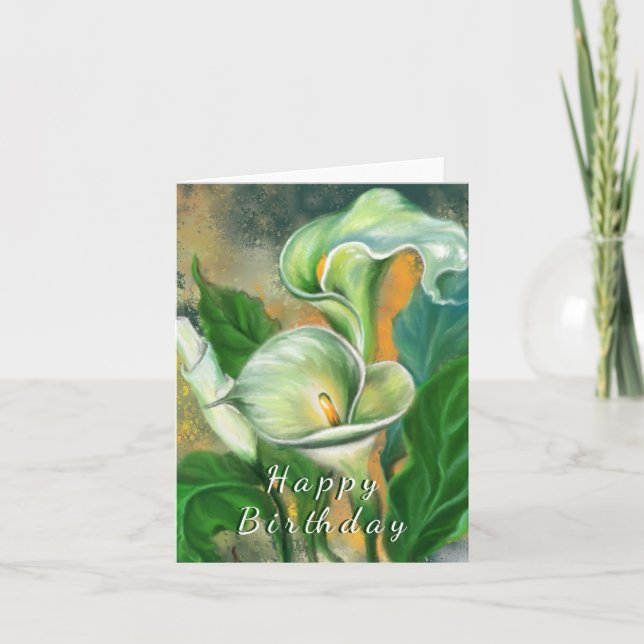 Tarjeta de cumpleaños para la pintura Flores de Ca (Anverso)