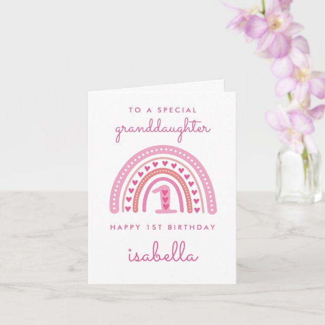 Tarjeta de cumpleaños para la primera nieta con ar (Orquídea)