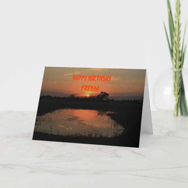 Tarjeta de cumpleaños para la reflexión de Sunset  (Anverso)