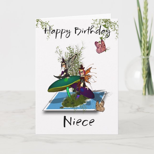 Tarjeta de cumpleaños para la sobrina - Cute Fe Gó (Anverso)