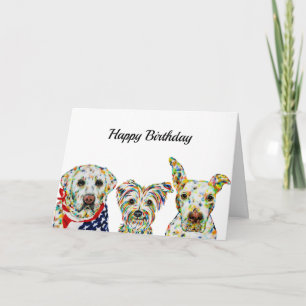 Tarjeta de cumpleaños para Labrador, Terrier, Pitb