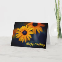 Tarjeta de cumpleaños para las flores amarillas Su