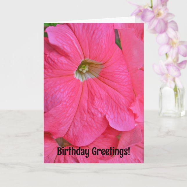 Tarjeta de cumpleaños para las flores de Petunia d (Orquídea)