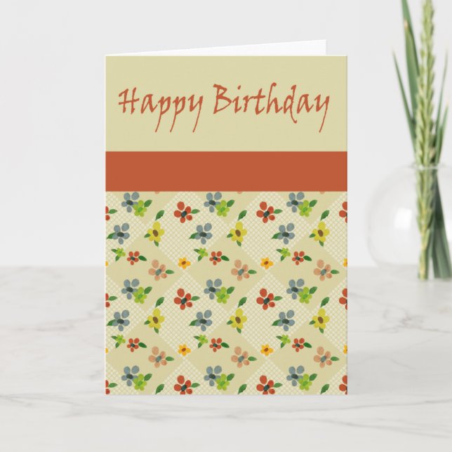 Tarjeta de cumpleaños para las flores japonesas (Anverso)