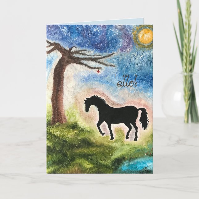 Tarjeta de cumpleaños para los amantes del caballo (Anverso)