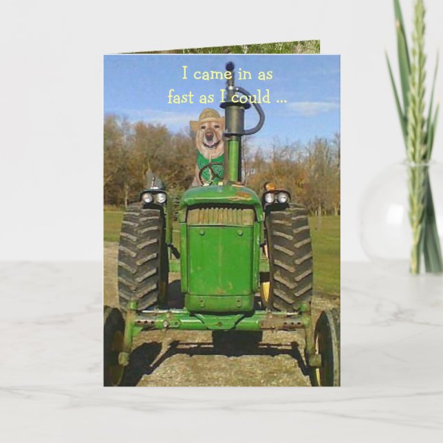 Tarjeta de cumpleaños para los fans del tractor (Anverso)