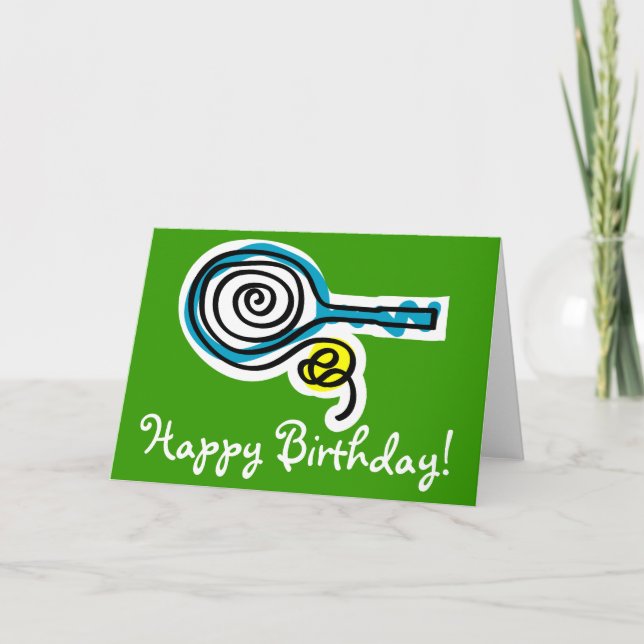 Tarjeta de cumpleaños para los jugadores de tenis (Anverso)