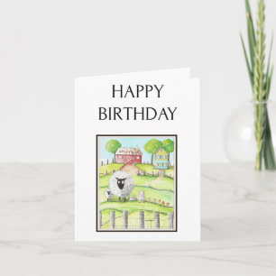Tarjeta de cumpleaños para los niños Cute Barnyard