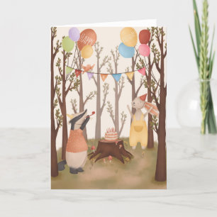 Tarjeta de cumpleaños para los niños de Woodland A