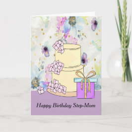 Tarjeta de Cumpleaños para Madera Paso con Pastel 
