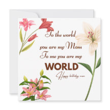 Tarjeta de cumpleaños para madre con flor