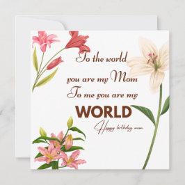 Tarjeta de cumpleaños para madre con flor