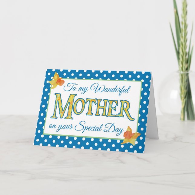 Tarjeta de cumpleaños para madre, Daffodils y punt (Anverso)