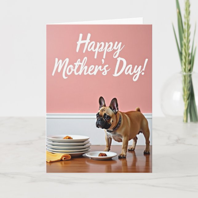 Tarjeta de Cumpleaños para Mamá con Diseño de Perr (Anverso)
