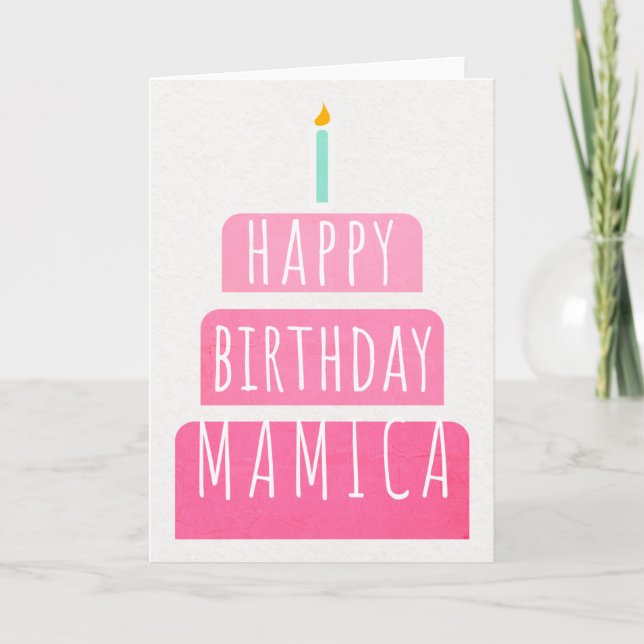 Tarjeta de cumpleaños para Mamica (Anverso)