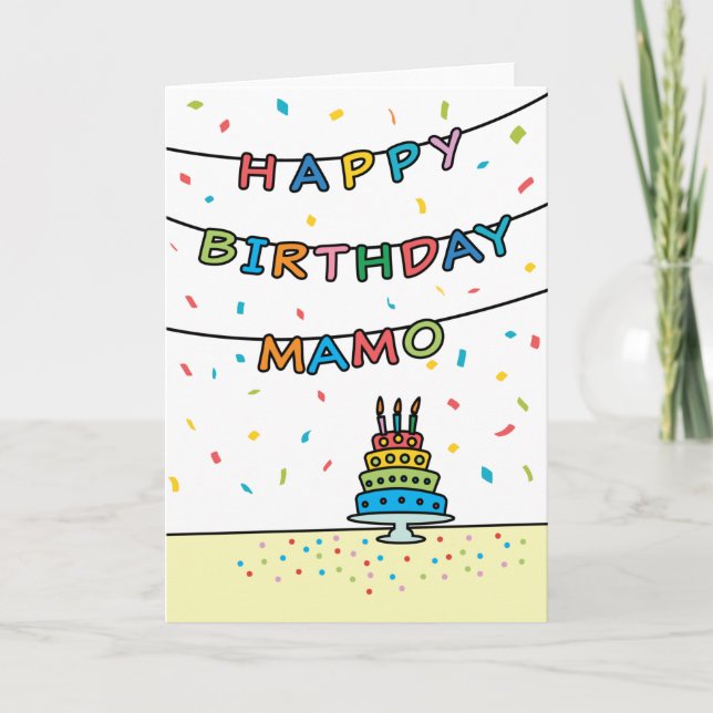 Tarjeta de cumpleaños para Mamo (Anverso)