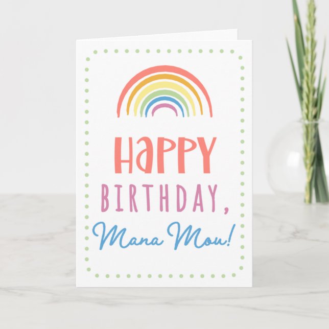 Tarjeta de cumpleaños para Mana Mou (Anverso)