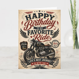 Tarjeta de cumpleaños para marido motorista
