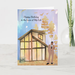 Tarjeta de cumpleaños para marido negro