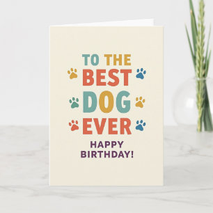 Tarjeta de cumpleaños para mascotas con huella de 