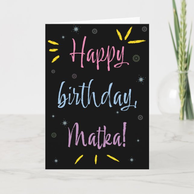 Tarjeta de cumpleaños para Matka (Anverso)