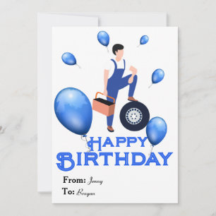 Tarjeta de cumpleaños para Mecánico