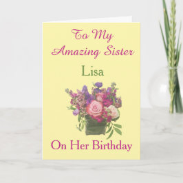 TARJETA DE CUMPLEAÑOS PARA MI HERMANA INCREÍBLE