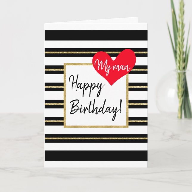 Tarjeta de cumpleaños para mi hombre (Anverso)