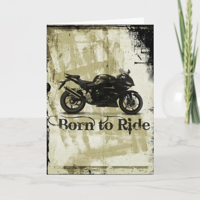Tarjeta de cumpleaños para motocicleta de Bala Bik (Anverso)