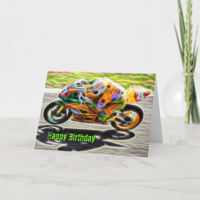 Tarjeta de cumpleaños para motocicletas Guay Sport (Anverso)