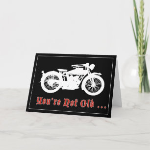 Tarjeta de cumpleaños para motocicletas Vintage