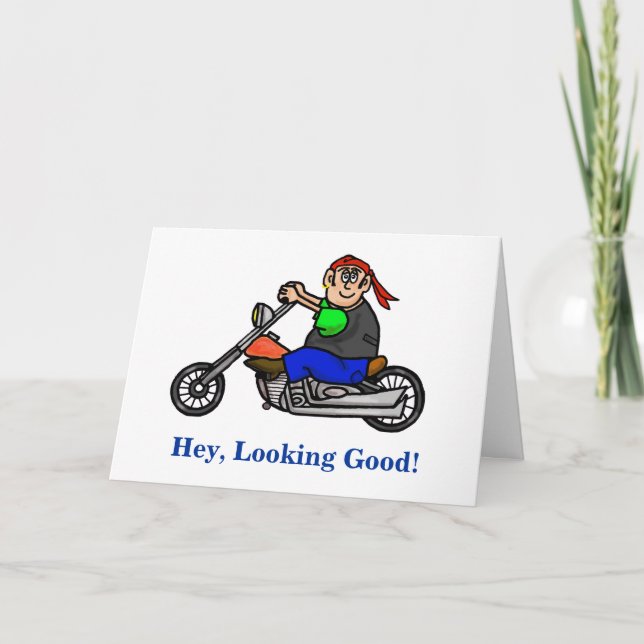 Tarjeta de cumpleaños para motociclista masculino (Anverso)