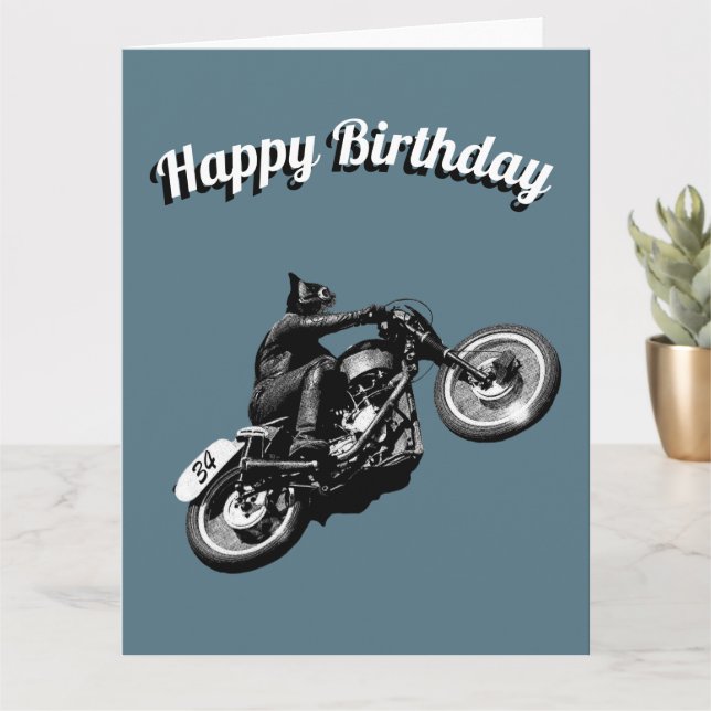 Tarjeta de cumpleaños para motociclistas (Planta pequeña)
