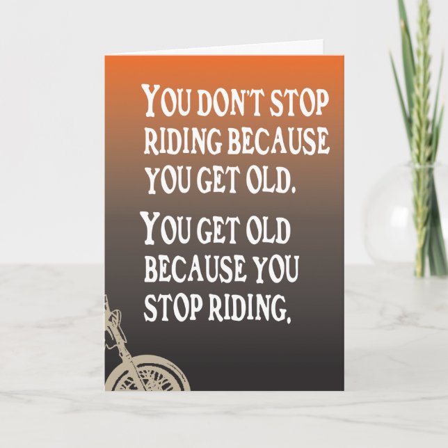 Tarjeta de cumpleaños para motociclistas (Anverso)