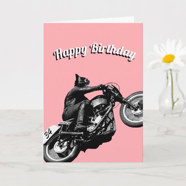 Tarjeta de cumpleaños para motociclistas (Planta pequeña)
