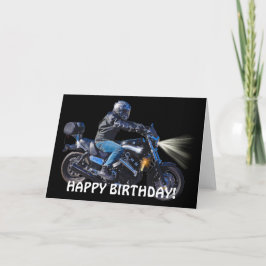 Tarjeta de cumpleaños para motociclistas nocturnos
