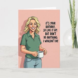 Tarjeta de cumpleaños para mujer alegre