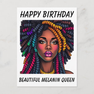 Tarjeta de cumpleaños para mujer con melanina negr