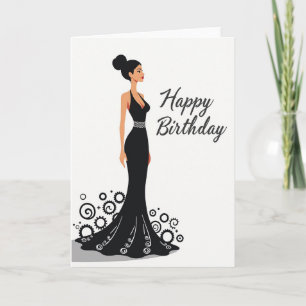 Tarjeta de cumpleaños para mujer elegante