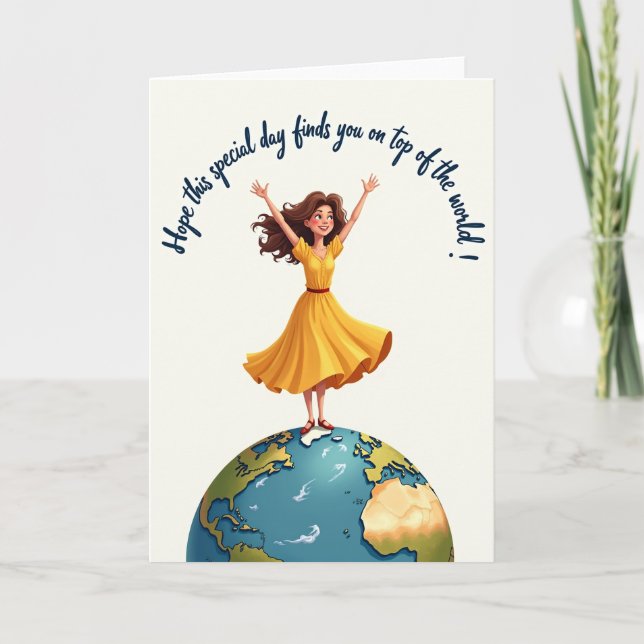 Tarjeta de cumpleaños para mujer jubilosa (Anverso)