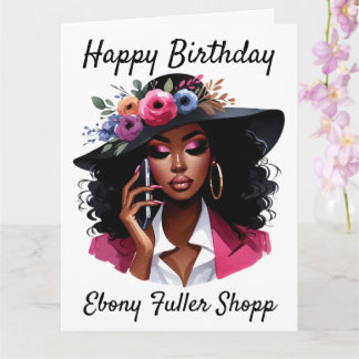 tarjeta de cumpleaños para mujer negra