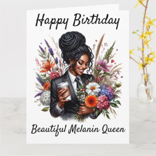 Tarjeta de cumpleaños para mujer negra