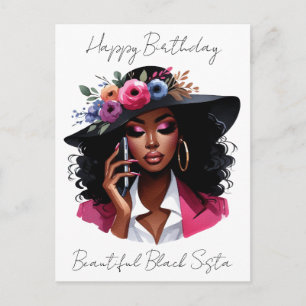 Tarjeta de cumpleaños para mujer negra