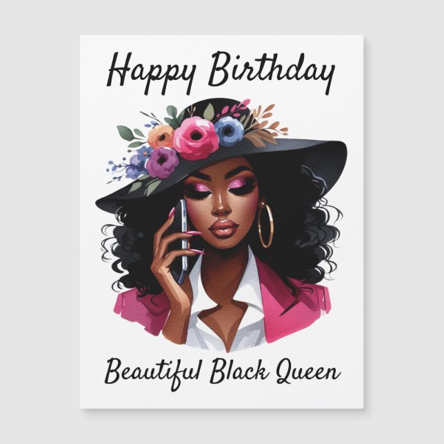 tarjeta de cumpleaños para mujer negra (Anverso)